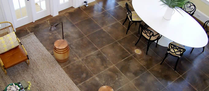 Aged residential concrete floor