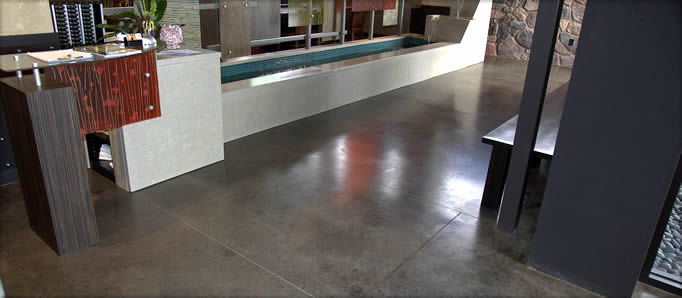 Grey commercial concrete floor