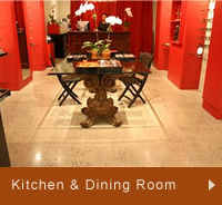 Photos of kitchen and dining room concrete floors