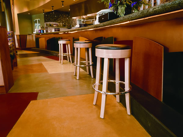 Restaurant Floor Pictures- Photos and Ideas for Decorating Concrete in