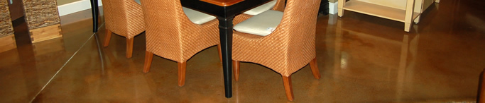 Dining room concrete floors