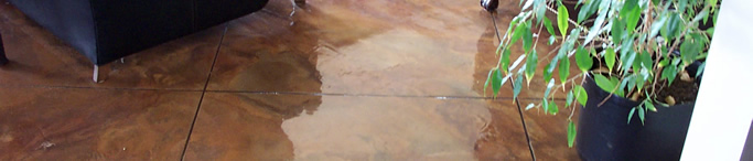 Brown stained interior floor