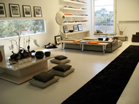 Modern looking off-white concrete floor