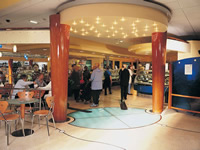 White food court concrete floor