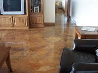 Tan residential concrete floor